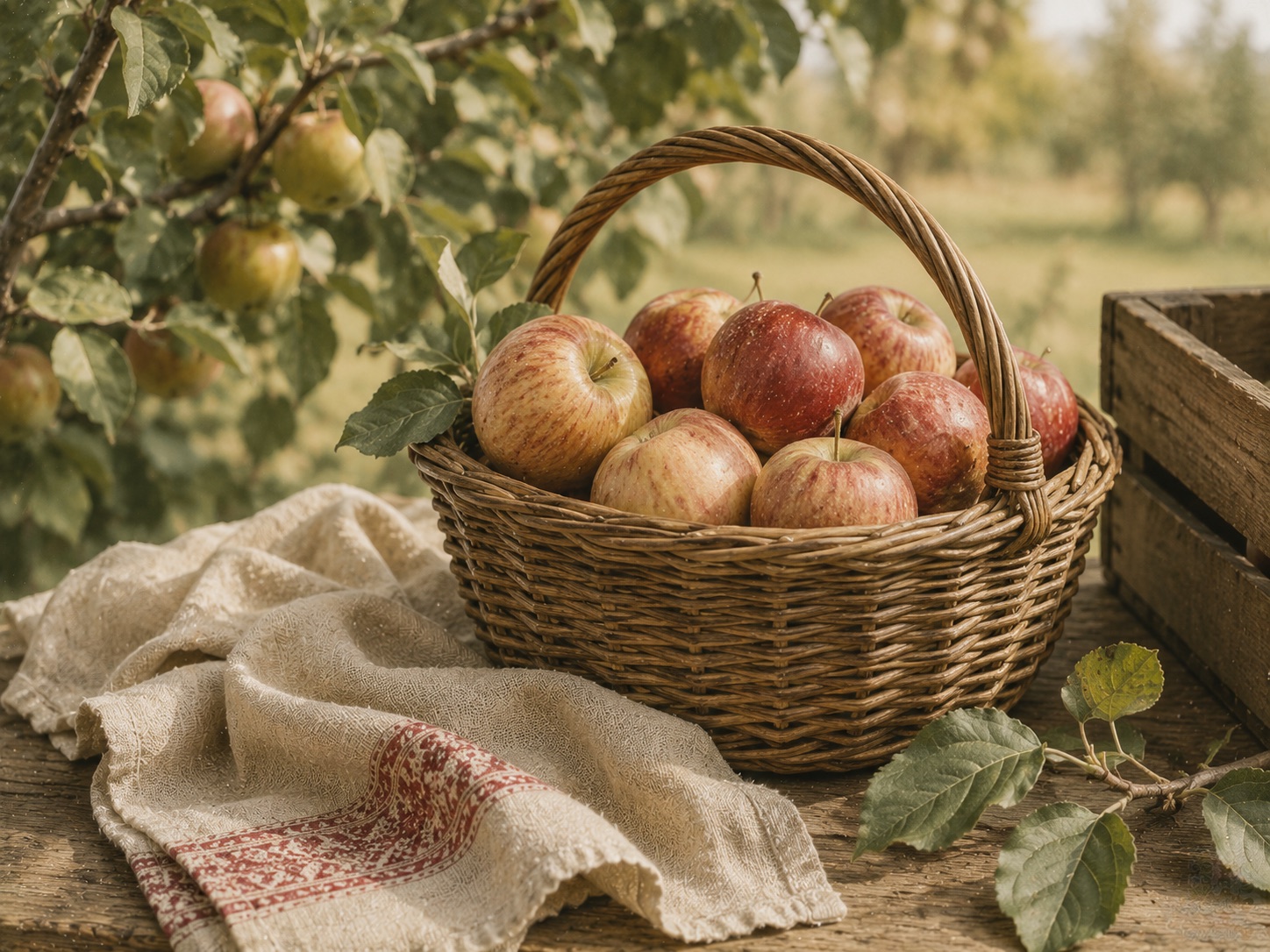 Basket of orchard apples