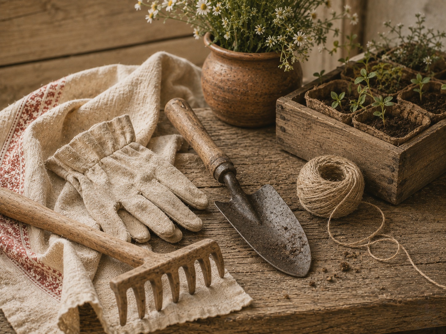 Wooden farm tools